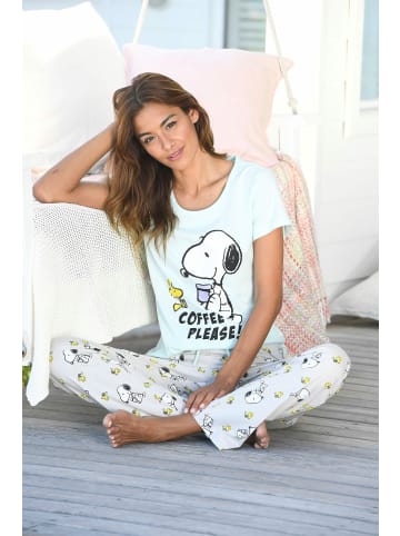 Peanuts Pyjama in mint-grau-meliert