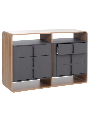 MCW Highboard P43, Rivera-Eiche-Optik, dunkelgrau