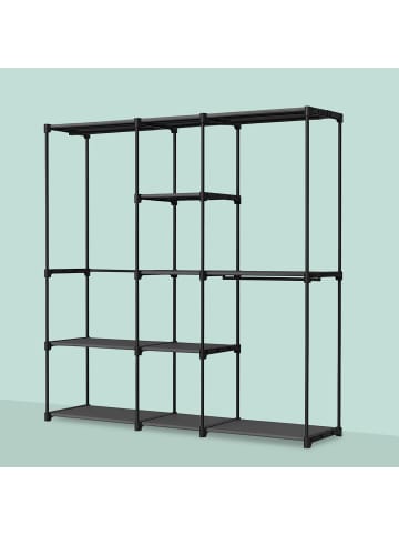 relaxdays Garderobe in Schwarz - (B)182 x (H)182 x (T)43 cm