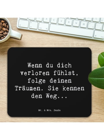 Mr. & Mrs. Panda Mousepad Spruch Selbstzweifel und Träume mit Sp... in Schwarz