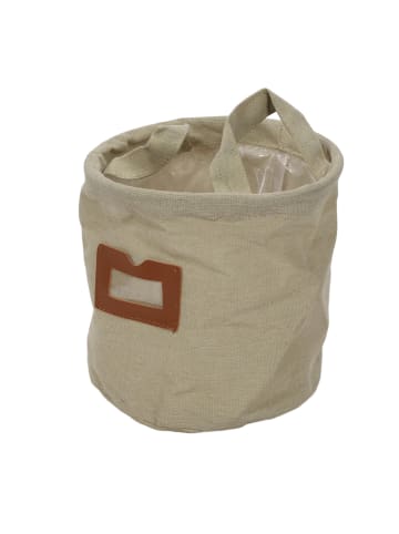 Home&Styling Collection Materialkorb mit Fenster und Griffen in Beige, Ø 16 cm