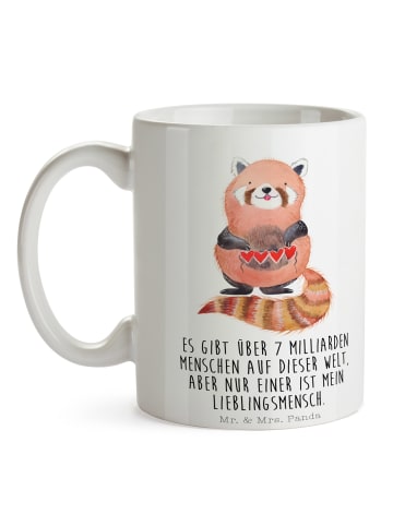 Mr. & Mrs. Panda Trinkbecher Roter Panda mit Spruch in Weiß