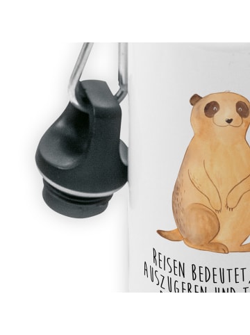 Mr. & Mrs. Panda Trinkflasche Erdmännchen mit Spruch in Weiß