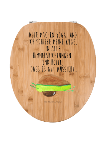 Mr. & Mrs. Panda Klo-Deckel Avocado Yoga mit Spruch in Braun