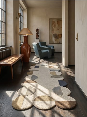 Teppich Wolle Handgetuftet HALLEIN Geometrisch Wohnzimmer in Erdtöne