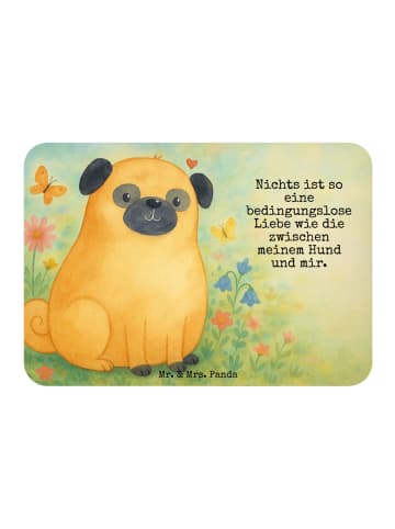 Mr. & Mrs. Panda magnet Mops Design mit Spruch in Weiß
