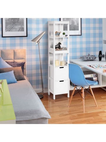 COSTWAY Hochschrank Bad 145cm in Weiß