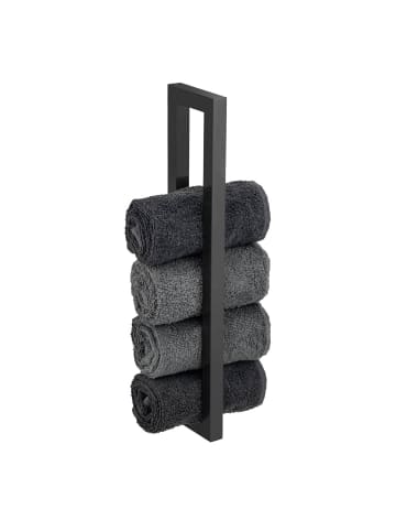 Wenko Handtuchhalter REITANI, lackierter Stahl in Schwarz, (B) 2 x (H) 40 x (L) 9 cm