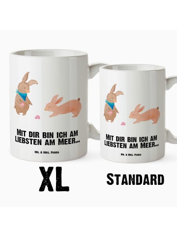 Mr. & Mrs. Panda weisse tasse Hasen Muschel mit Spruch in Weiß
