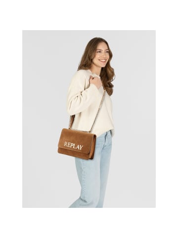 Replay Umhängetasche Leder 25.5 cm in caramel cafe