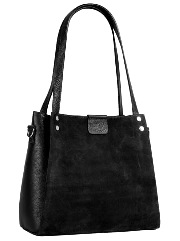 Forty degrees Shopper echt Leder in schwarz