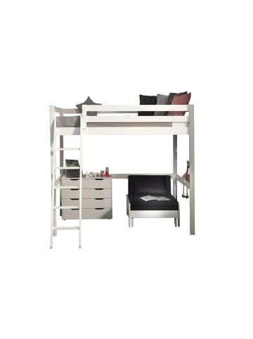 58 aufm Kessel HOCHBETT Karolina 209x190x215 aus Massivholz+MDF in Weiß