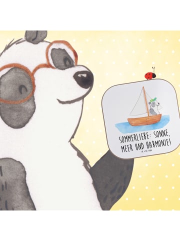Mr. & Mrs. Panda Glasuntersetzer Sommerliebe mit Spruch in Weiß