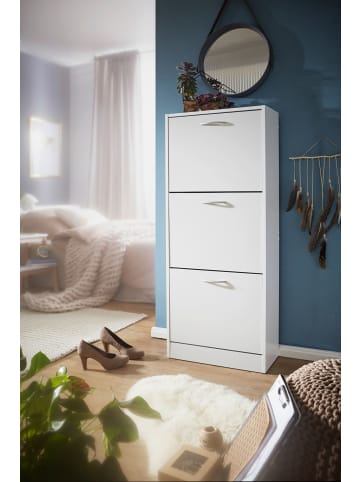 KADIMA DESIGN Schuhschrank mit 3 Fächern zum Klappen Schuhkommode 125cm Schuhregal