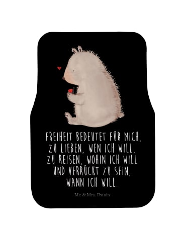 Mr. & Mrs. Panda Fahrer Autofußmatte Bär Marienkäfer mit Spruch in Schwarz