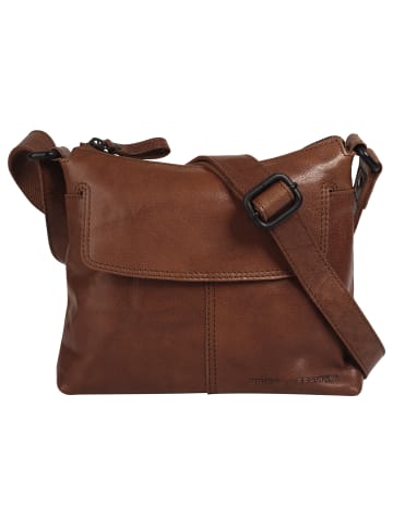 SPIKES & SPARROW Umhängetasche echt Leder in cognac