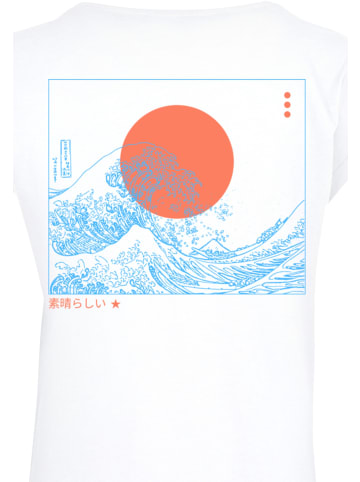 F4NT4STIC Damen T-Shirt PLUS SIZE Kanagawa Welle in weiß