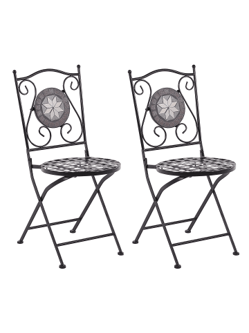 Beliani 2er-Set Gartenstuhl CARIATI in Schwarz