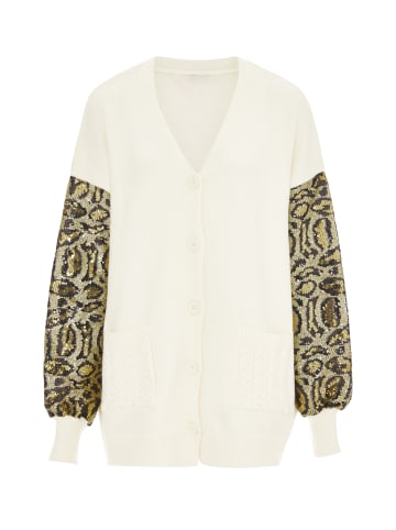 IMANE Damen Strickjacke in Wollweiss