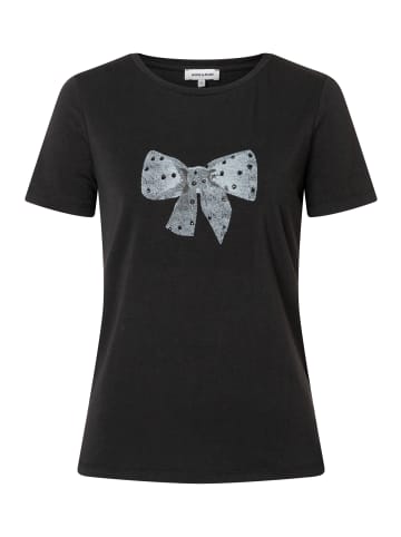 More & More süßes Kurzarmshirt Frontprint in black