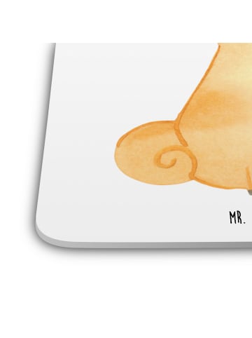 Mr. & Mrs. Panda Tischuntersetzer Mops Krone ohne Spruch in Weiß