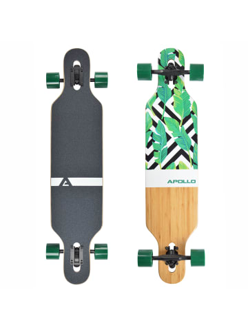 Apollo Twin Tip DT Longboard " Flores " in holz/grün/schwarz/weiß