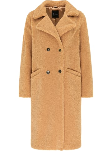 faina Mantel Aus Faux Shearling in Kamel