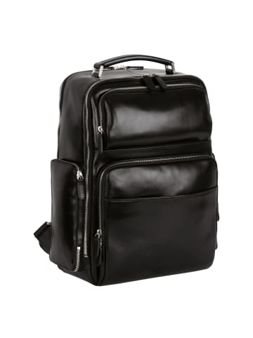 Leonhard Heyden Cambridge Rucksack Leder 42 cm Laptopfach in schwarz