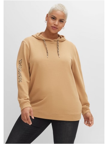 sheego Kapuzensweatshirt in cappuccino meliert