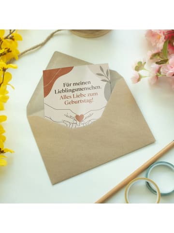 Mr. & Mrs. Panda Geburtstagskarte Herz romantisch Design mit Spruch in Weiß