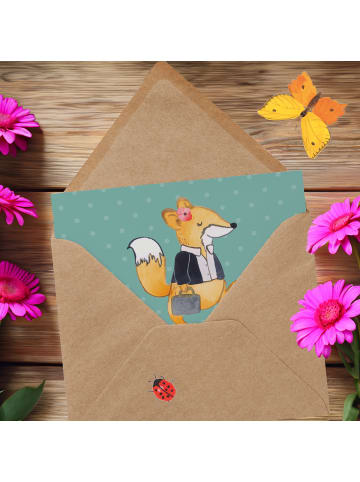 Mr. & Mrs. Panda Einladungskarte Juristin Humor mit Spruch in Meeresbrise