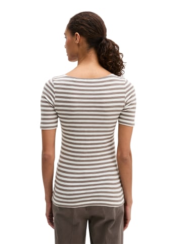 Marc O'Polo Gestreiftes T-Shirt slim in Medium Brown