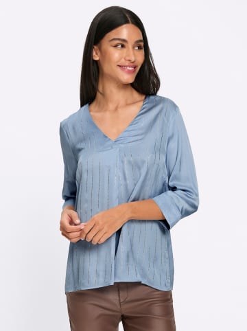 Heine Satin-Bluse in eisblau