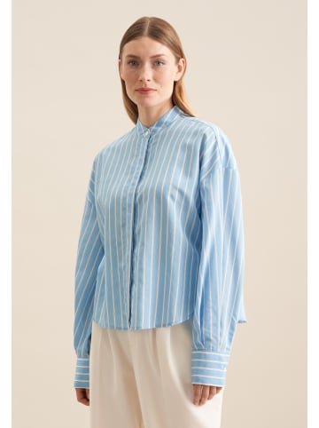 Seidensticker Stehkragenbluse Oversized in Mittelblau