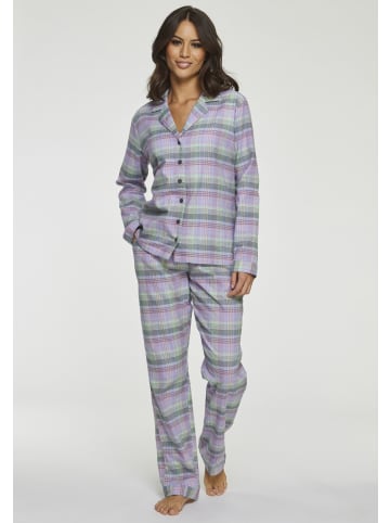Vivance Active Pyjama in lila-kariert
