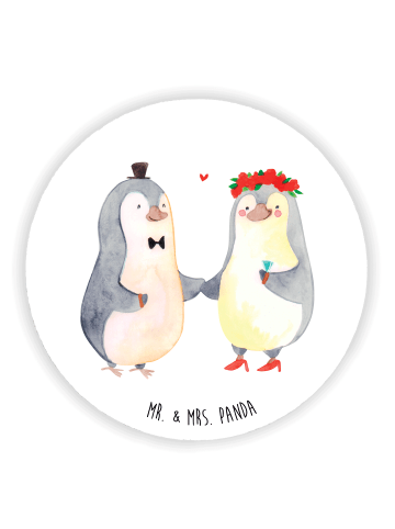 Mr. & Mrs. Panda magnet Pinguin Heirat ohne Spruch in Weiß