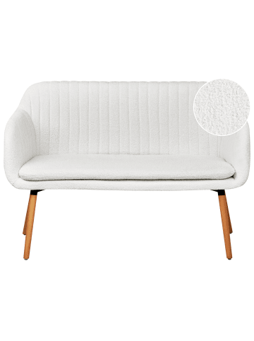 Beliani 2-Sitzer Sofa TABY in Weiß/Braun - (W) 132 x (H) 90 x (L) 60 cm