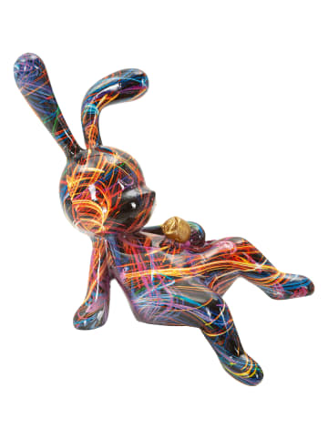 Mauro Ferretti Mehrfarbige, hasenförmige Kunstharzskulptur, 21,5 x 10 x 22 cm