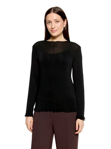 CARTOON Langarm-Shirt mit Kragen in Schwarz