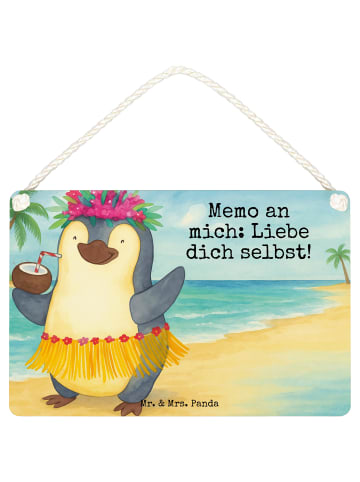 Mr. & Mrs. Panda Schild Pinguin Kokosnuss Design mit Spruch in Weiß