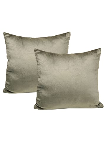 JACK 2er Set Teddy Flausch Kissen 50x50cm in Taupe