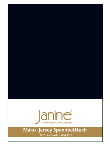 Janine Spannbetttuch Mako Feinjersey in schwarz