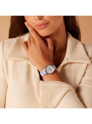 Lucardi Lederimitat Quarz Regal Silber