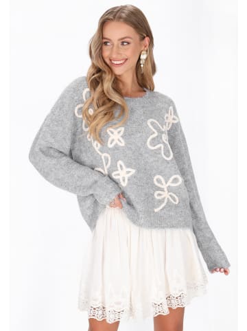 IZIA Women Sweater in light grey melange