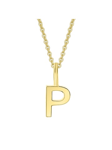 ONE ELEMENT Buchstabe P Buchstaben Anhänger aus 333 Gelbgold in gold