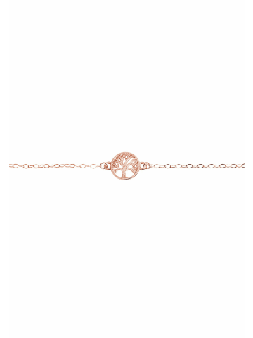 Gemshine Armband YOGA Lebensbaum Charm in rose gold coloured