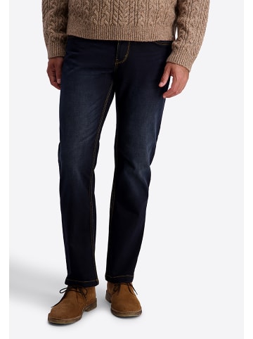 Timezone Jeans Gerade Slim Fit Unifarben Used Look in Dunkelblau