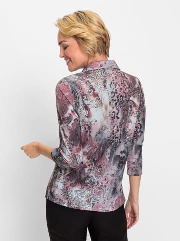 WITT WEIDEN Poloshirt in rosenquarz-steingrau-bedruckt