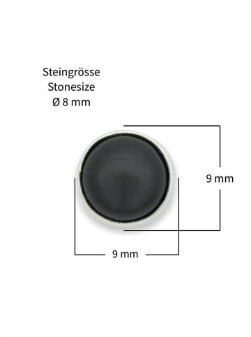 mantraroma 925er Silber - Ohrstecker (L) 9 x (B) 9 mm mit Onyx