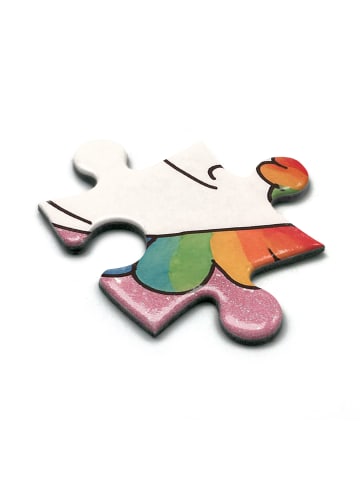 Mr. & Mrs. Panda Puzzle Einhorn Blümchentail Design mit Spruch in Weiß